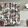 Purple Floral Shower Curtain Victorian Vintage Bathroom Decor Fabric Waterproof Bath Mat Pink Roses Design Shabby Chic Home Acce