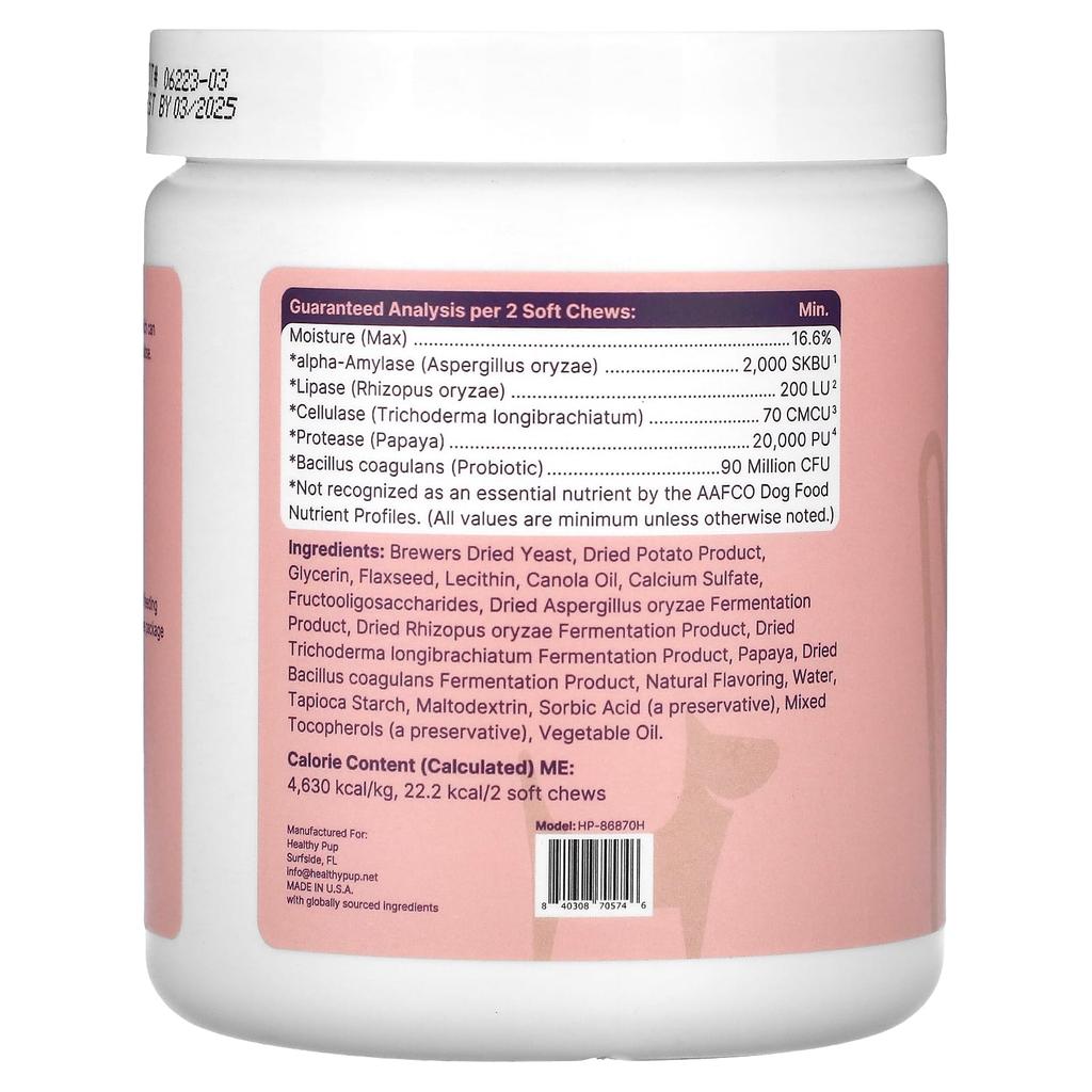 Healthy Pup, healthy intestines, digestion, for dogs, 120 soft chews, 288g (10oz)