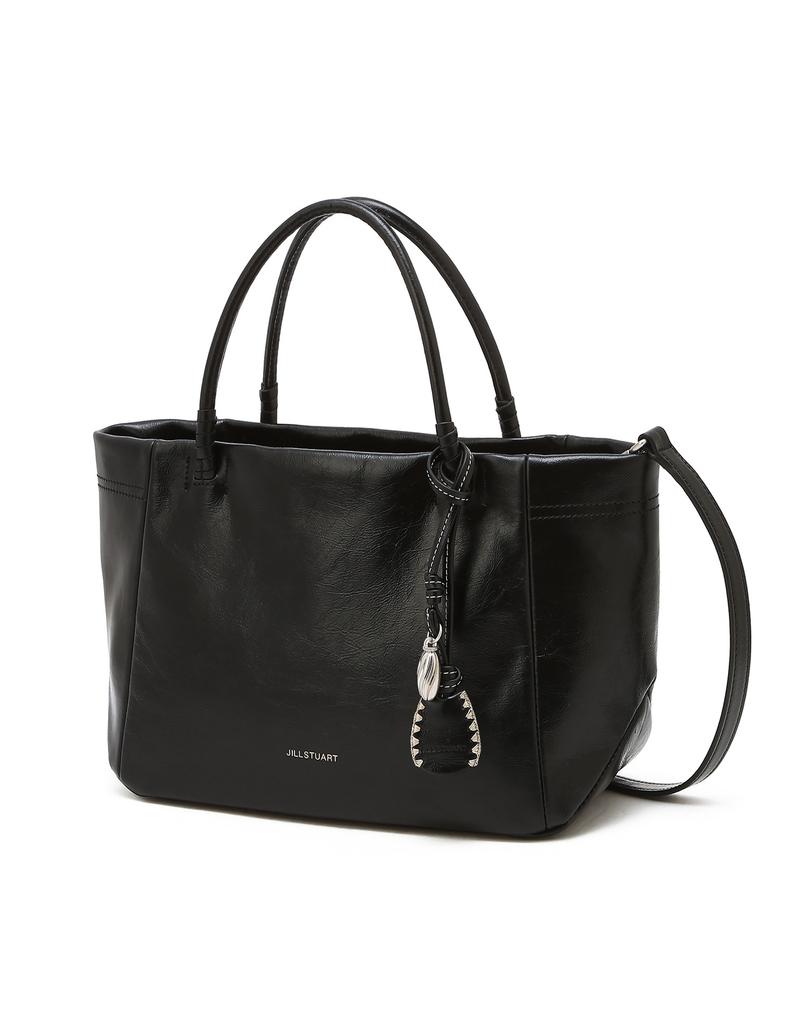 Jillstuart Acc [Facette] Facet Foldable Cowhide Tote S Black