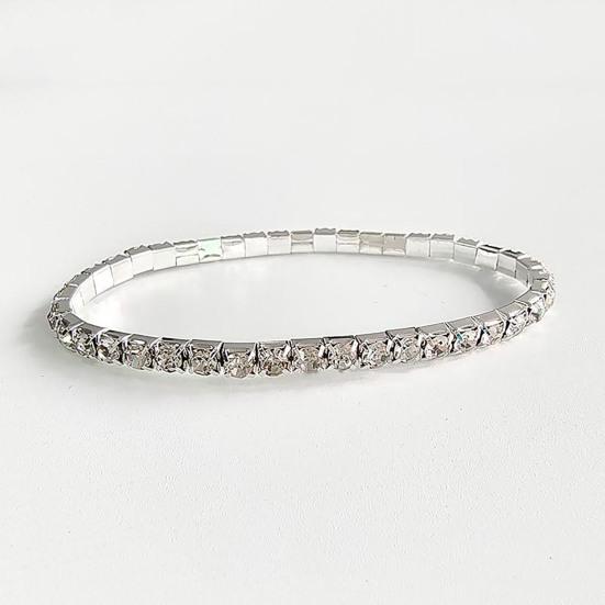 1 Set Damen Schmuckset Luxuriös Elegant Glänzend Voll Strassbesetzt Funkelnd Aufmachung Geschenk Einfache Braut Halskette Armband