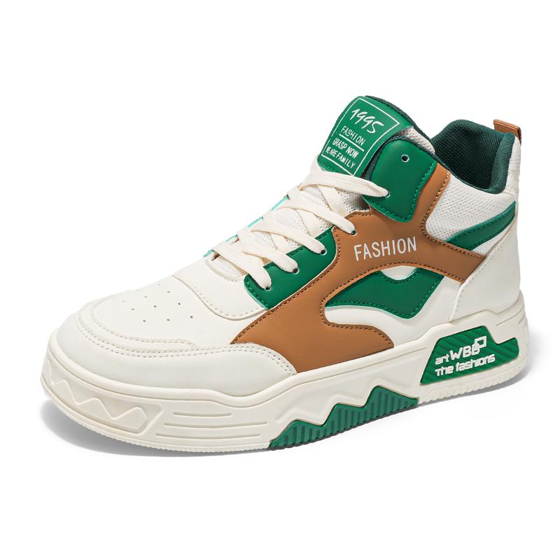 

Men s High-top Casual Shoes Four Seasons New Thick Sole Outdoor Walking Shoes Soft Sole Korean Breathable Flat Sports Board Shoe 39