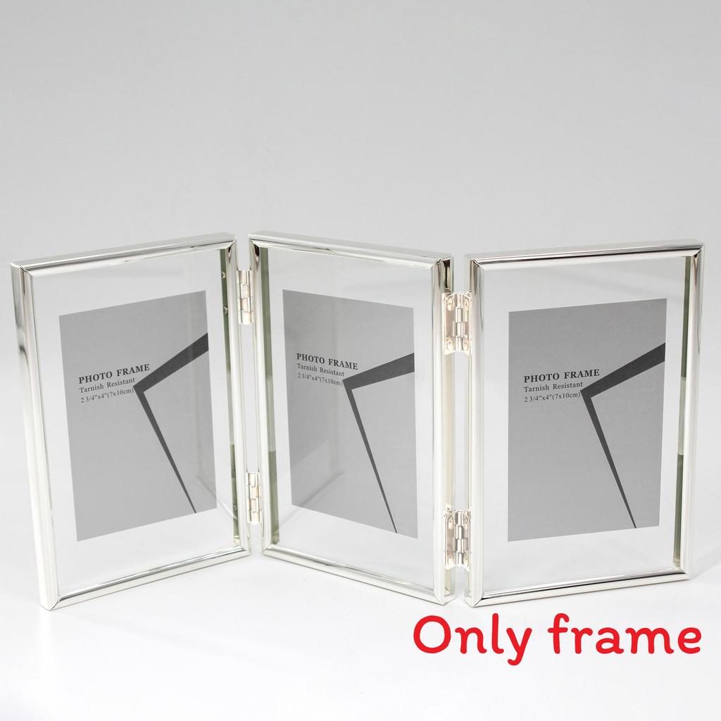 7 And 5 Inch Double Sided Transparent Fold Dual Photo Frame For Home Decor