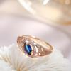 Inele Kinel Rose Gold Color Vintage Albastru Zircon Pentru Femei