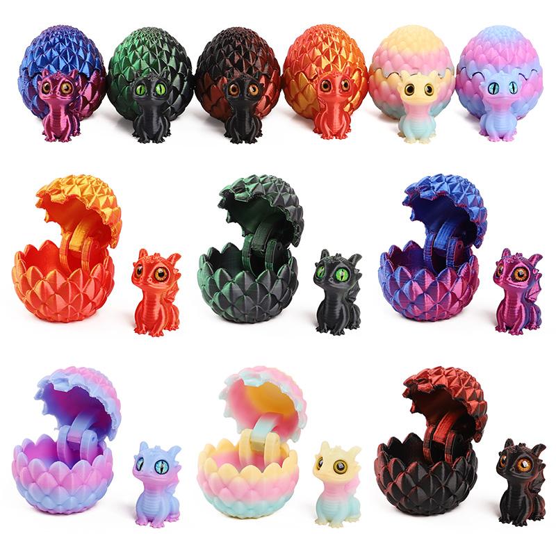 3D Printed Western Dragons & Eggs for Kids Birthday Party Favors Pinata Filler Christmas Easter Gift Home Ornaments Decoration