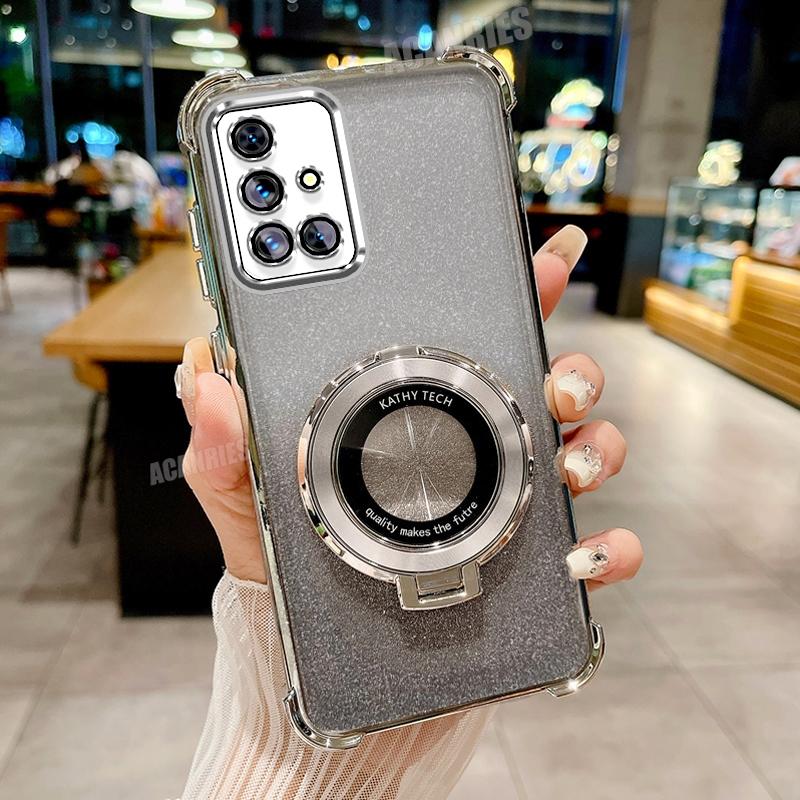

A 51 31 12 50 Роскошный чехол с гальваническим покрытием и подставкой для Samsung Galaxy A51 4g A31 A12 A22 A50 A20 A30 A21s Противоударный силиконовый чехол-подставка A54 5G