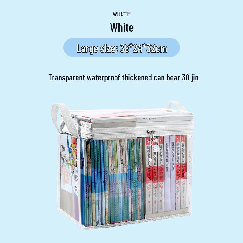 Classroom Student Book Organizer: Transparent, Large-Capacity Storage Box for Textbooks