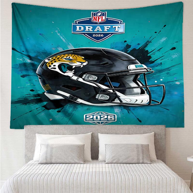 Jacksonville Jaguars logo Tapestry for Bedroom Aesthetic Classroom Tapestries Wall Hanging for Living Room Dorm Office,Ideal Creative Gift
