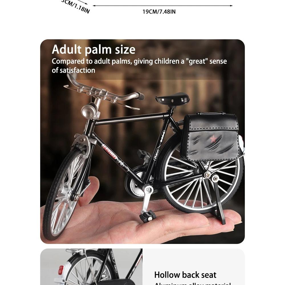 New 1/10 Miniature Alloy Model Bicycle Diecast Metal Bike Adult Simulation House Decor Fun Crafts Collection Ornaments Gifts