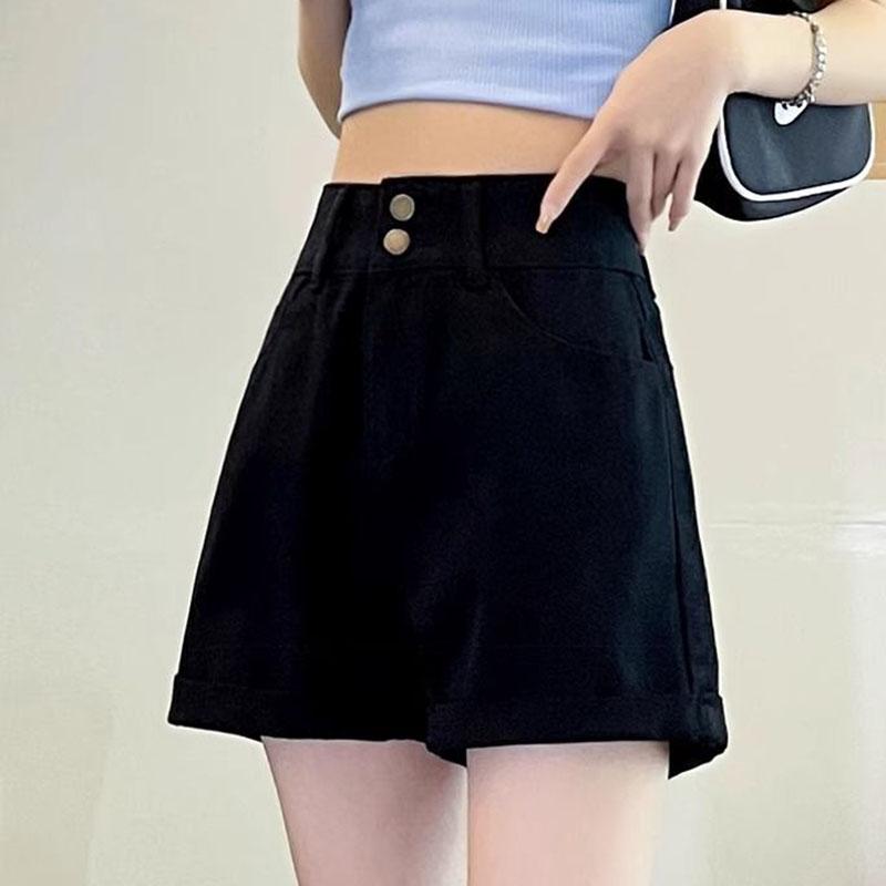 Damskie luźne szorty jeansowe z wysokim stanem, codzienna odzież uliczna, plus size, szerokie nogawki, krótkie spodnie damskie na lato 2025