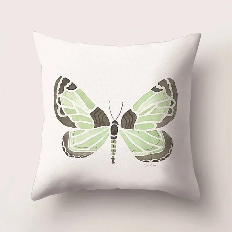 European Color Butterfly Print Sofa Cushion Cover Pillowcase Home Party Car Bedding