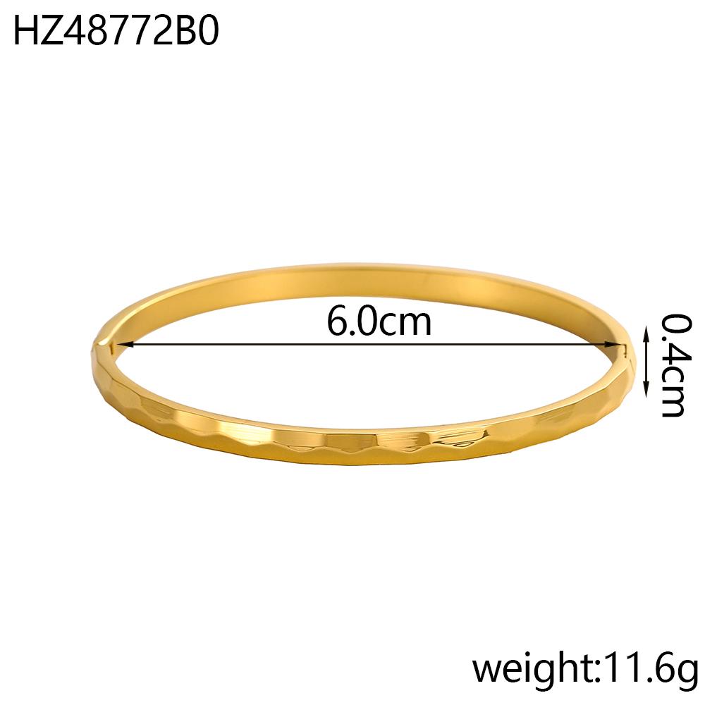 CARLIDANA Fashion Stainless Steel Jewelry 18k Gold Plated Luxury Hollow Bracelet Leaf Shape Open Cuff Bangle for Women Girls