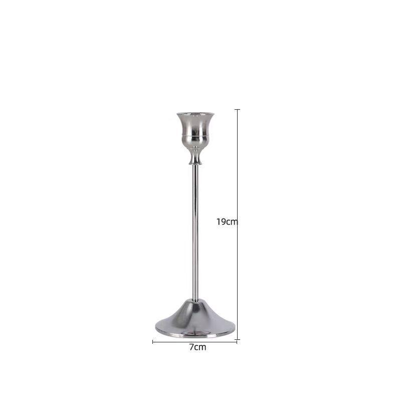 European Retro Luxury Candle Holder, Creative Nordic Iron Art Trumpet Bell Design