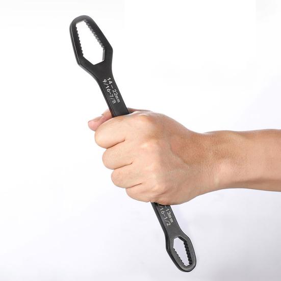 Universal Double Ended Wrench Automotive Bicycle Maintenance Plumbing Wrench 8-22mm Self-Tightening Adjustable Spanner
