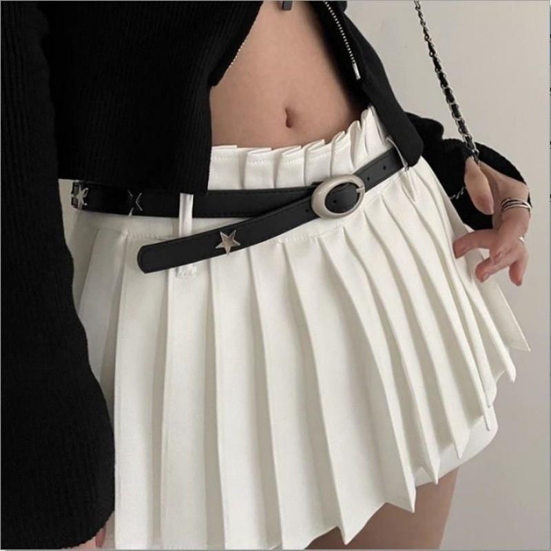 Black Pu Versatile Belt With Timeless Moon Design For Fashionable Looks Denim