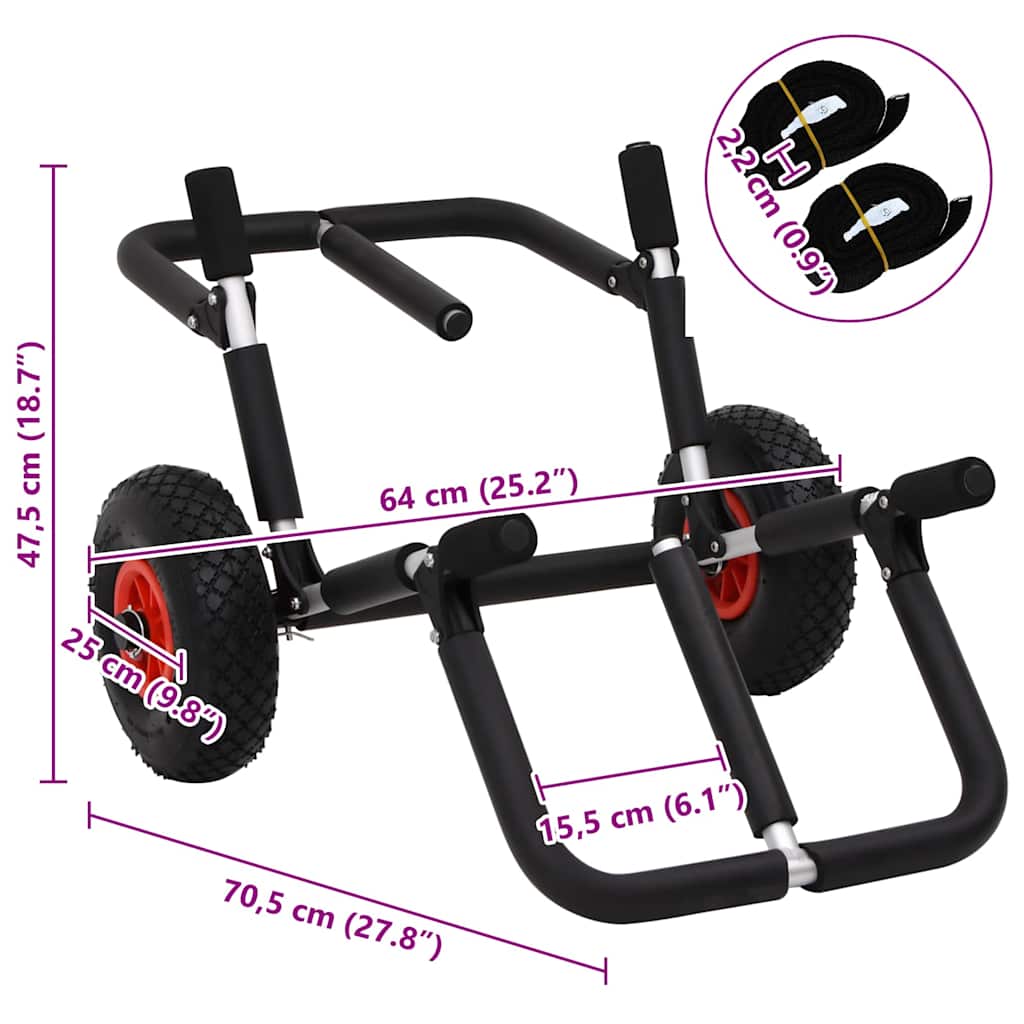 Carro para SUP para 2 Tablas de Surf Plegable 90 kg Aluminio