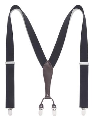 HISDERN Black Wide Gift Box Adjustable Elastic Secure with 6 Popular Gift BY Men's Y-Shaped Suspenders, 35mm, Stylish, Included, Strap, Clips, Item,