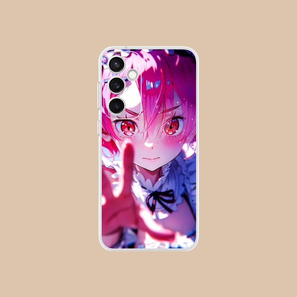 ReZero Ram Waifu Mobile Phone Case for Samsung Galaxy S25 S24 S23 S22 S21Plus FE Ultra Clear Colorful Cover Luxury Smartphone
