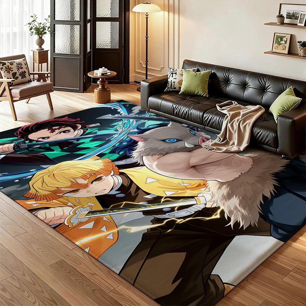 Demon Slayer Swordsmen Trio Patterned Rug Durable Easyclean Carpet For Bedroom Study Home Party Decor Birthday Gift