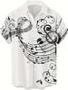 Interesting Musical Note Art Pattern 3D Printed Men's Casual Shirt, Fashionable and Unique Hip-hop Rock Street Hawaiian Shirt