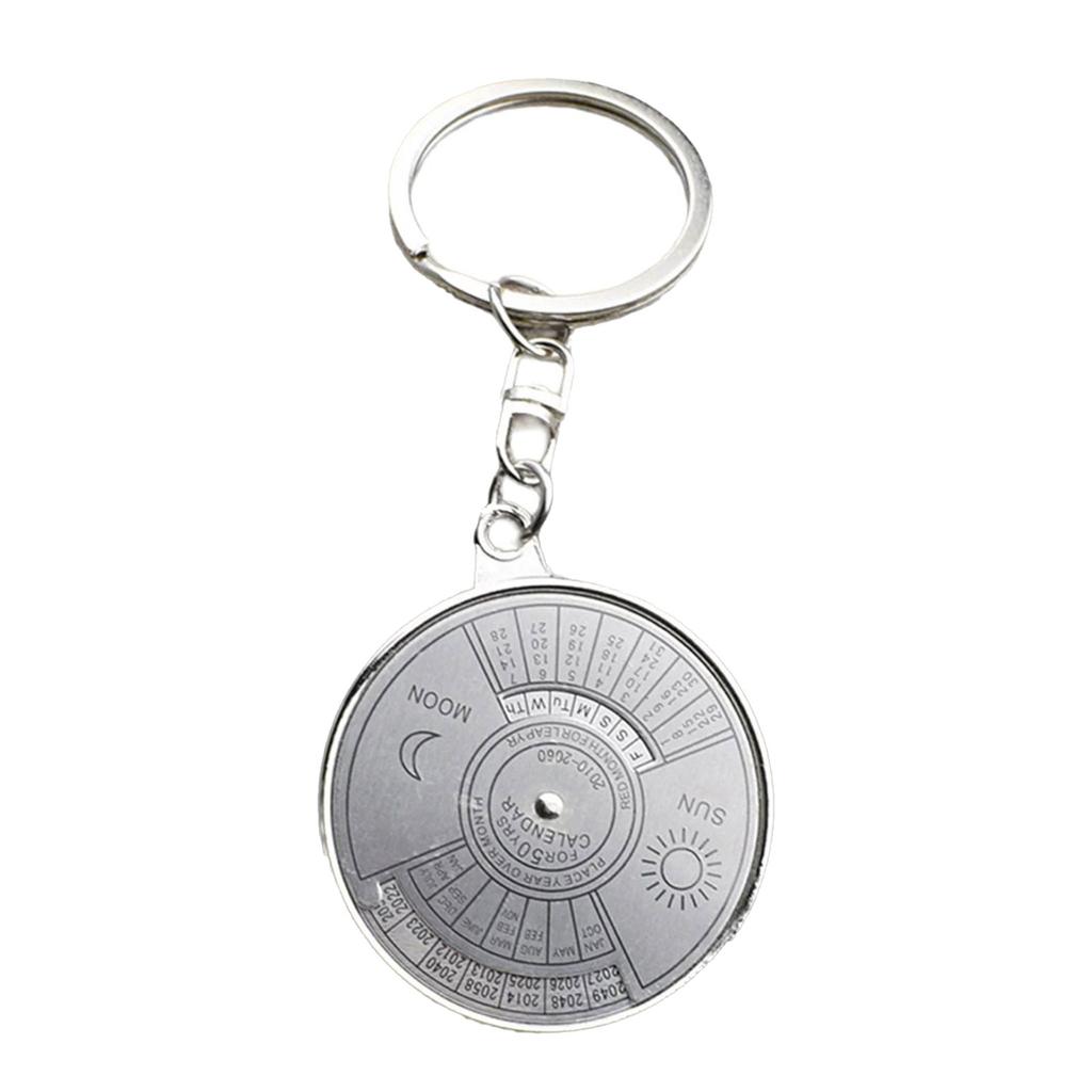 Elegant Compass Perpetuals Calendar Keychain Craft of Zinc Alloy for Business Professional and Travel Enthusiasts