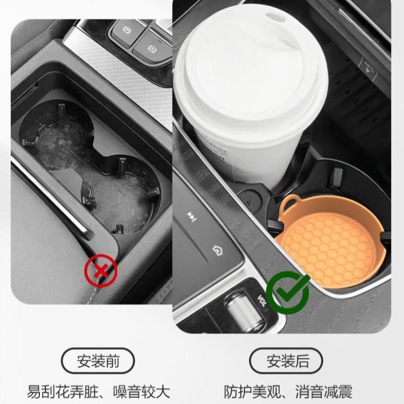 2Pcs Anti-Slip Coaster For Car Stable Food Grade Silicone Gel Drink Holder Pad Universal Auto Cup Holder Coasters Silent Cup Pad