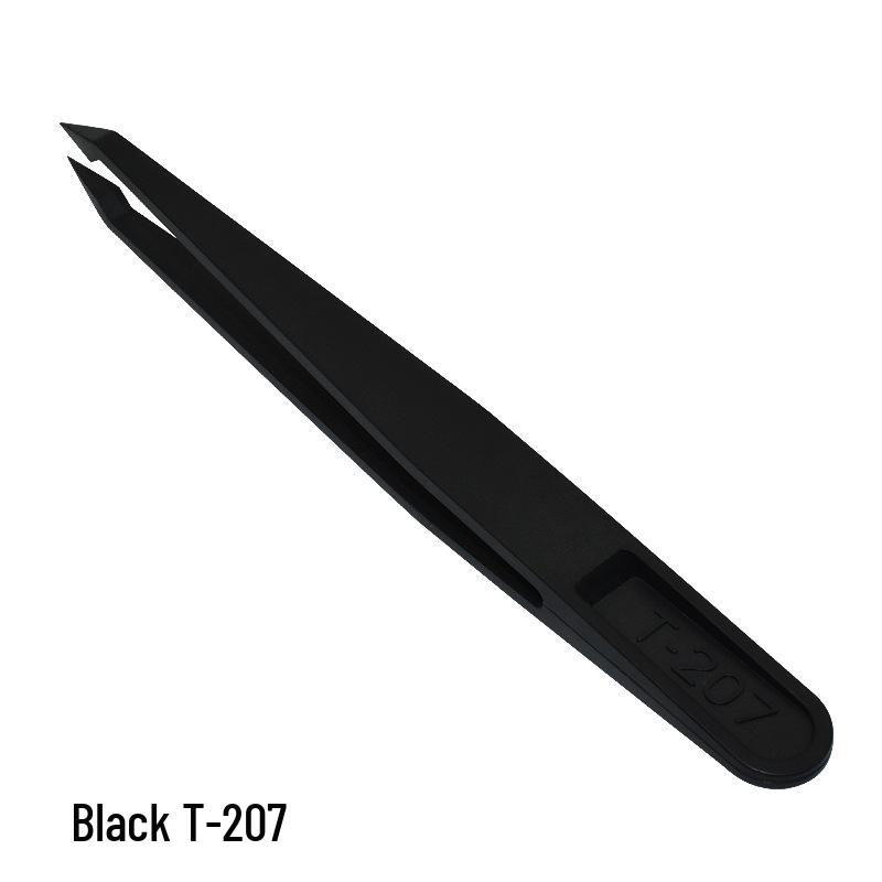Anti-static Carbon Fiber Plastic Tweezers: Round & Wide Tip Clamps, Eco-friendly Insulation for Disassembly and Repair