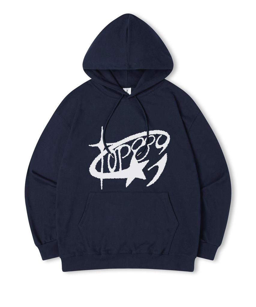 Round Star Oversized Printed Hooded Sweatshirt