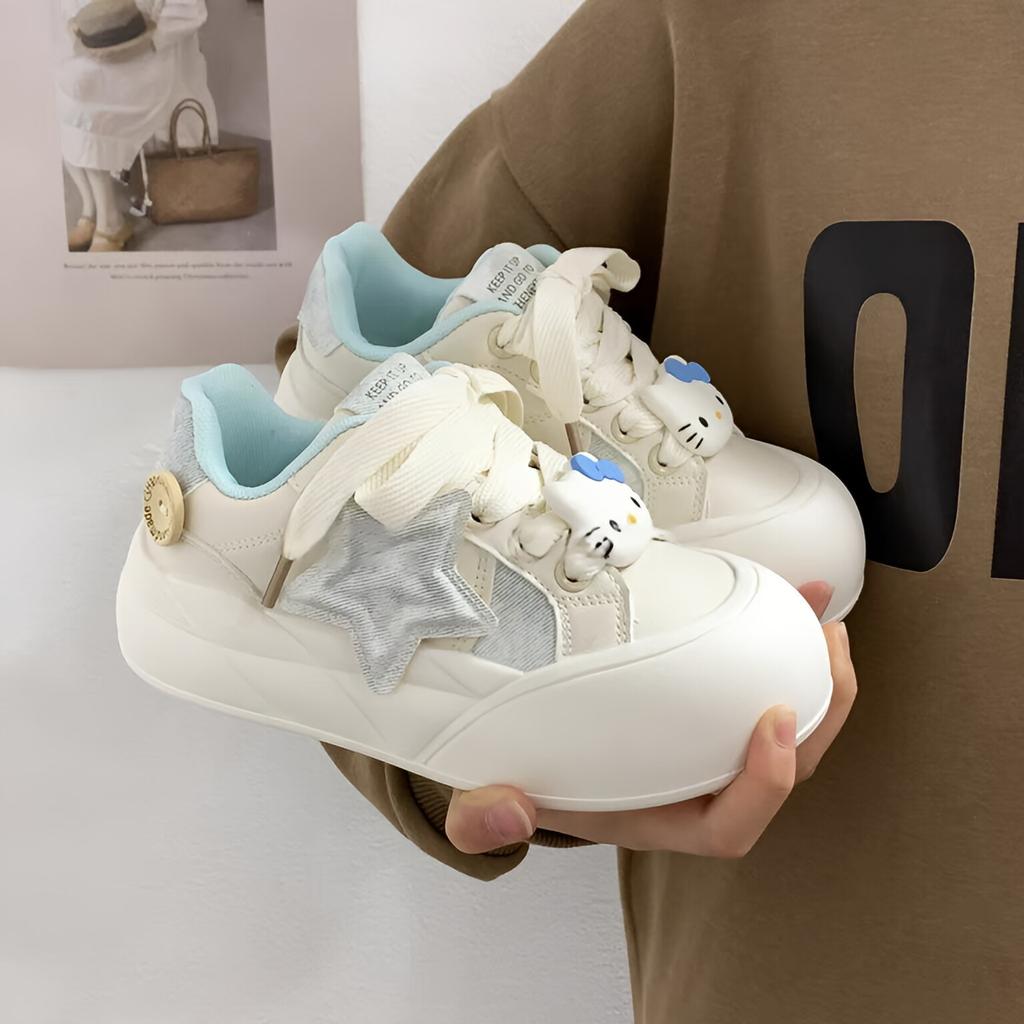 Thick Baseplate Shoes Women's Autumn New Little White Shoes Cute Campus Style Student Sports Shoes Versatile Casual Shoes Tide