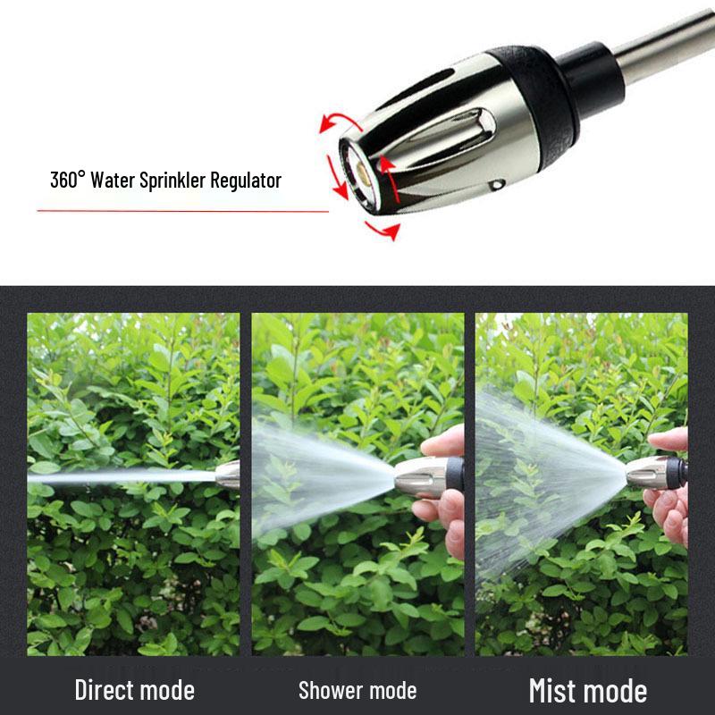 T2 Black Long Spear High-Pressure Foam Sprayer and Water Gun for Garden, Car Wash, and Floor Cleaning.