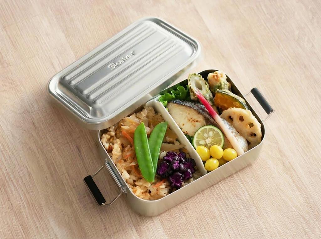 Skater Aluminum Lunch Box AFT6B-A 600ml Fluffy Serving Silver