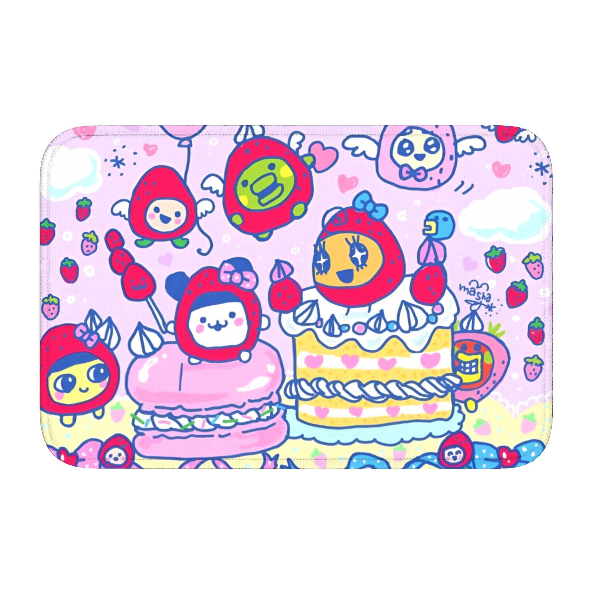 

Tamagotchies Cartoon Front Door Floor Entrance Welcome Mat Outdoor Kitchen Bath Doormat Bedroom Living Room Carpet Rug Footpad 60cm x 90cm