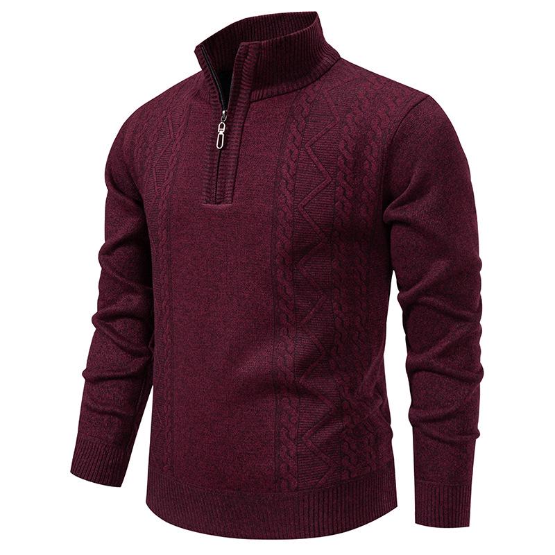 Herren 2025 Herbst/Winter Halb-Reißverschluss Freizeit Pullover Pullover mit Samtstrick