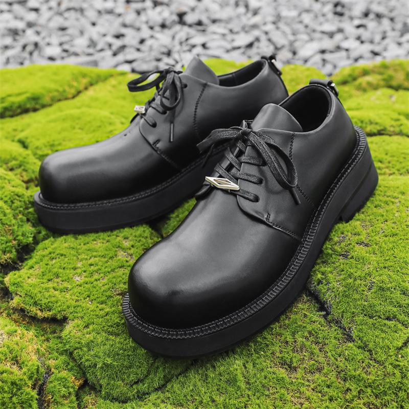 

Туфли дерби на платформе с круглым носком, удобные, с большим носком, мужские туфли, обувь для локомотива, для ночного клуба, красивые, парикмахерские, мужские туфли 57322-J 38 чёрный