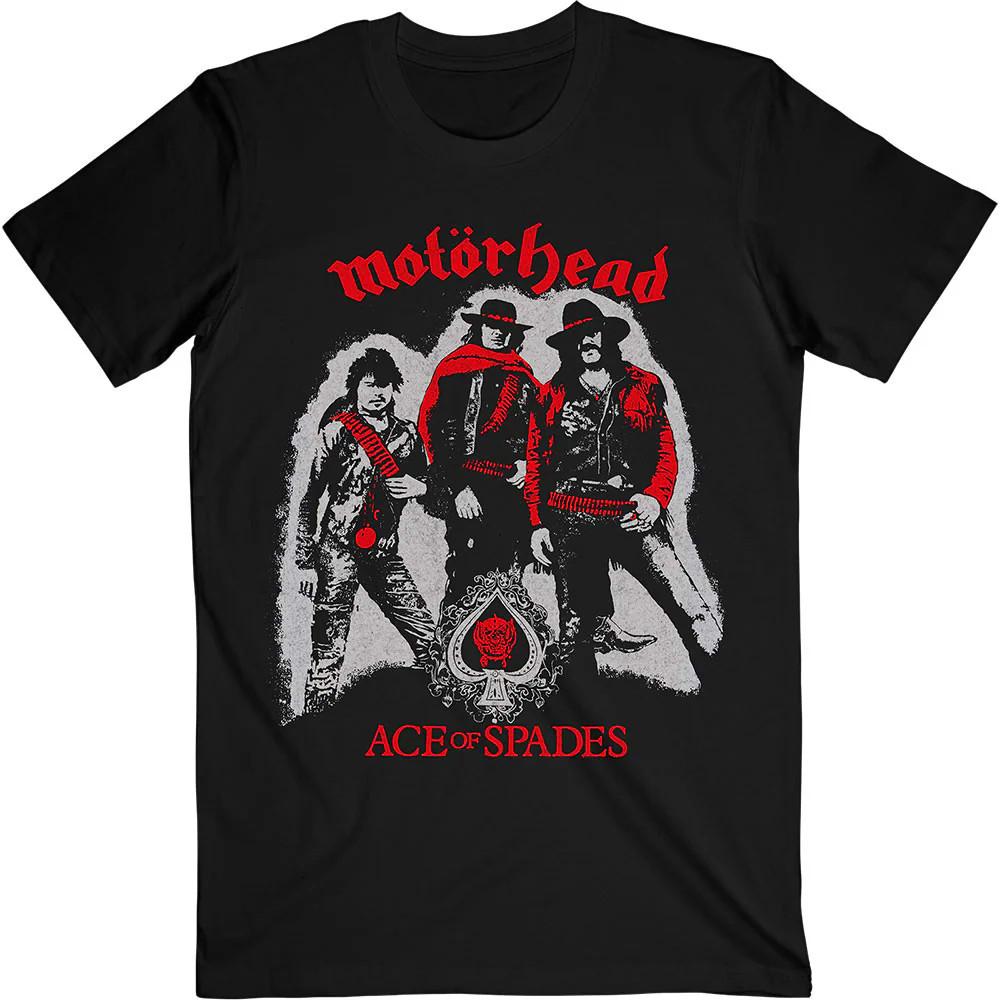 Motorhead Ace of Spades Cowboys Heavy Cotton Black Unisex T-shirt Size S-5XL XL