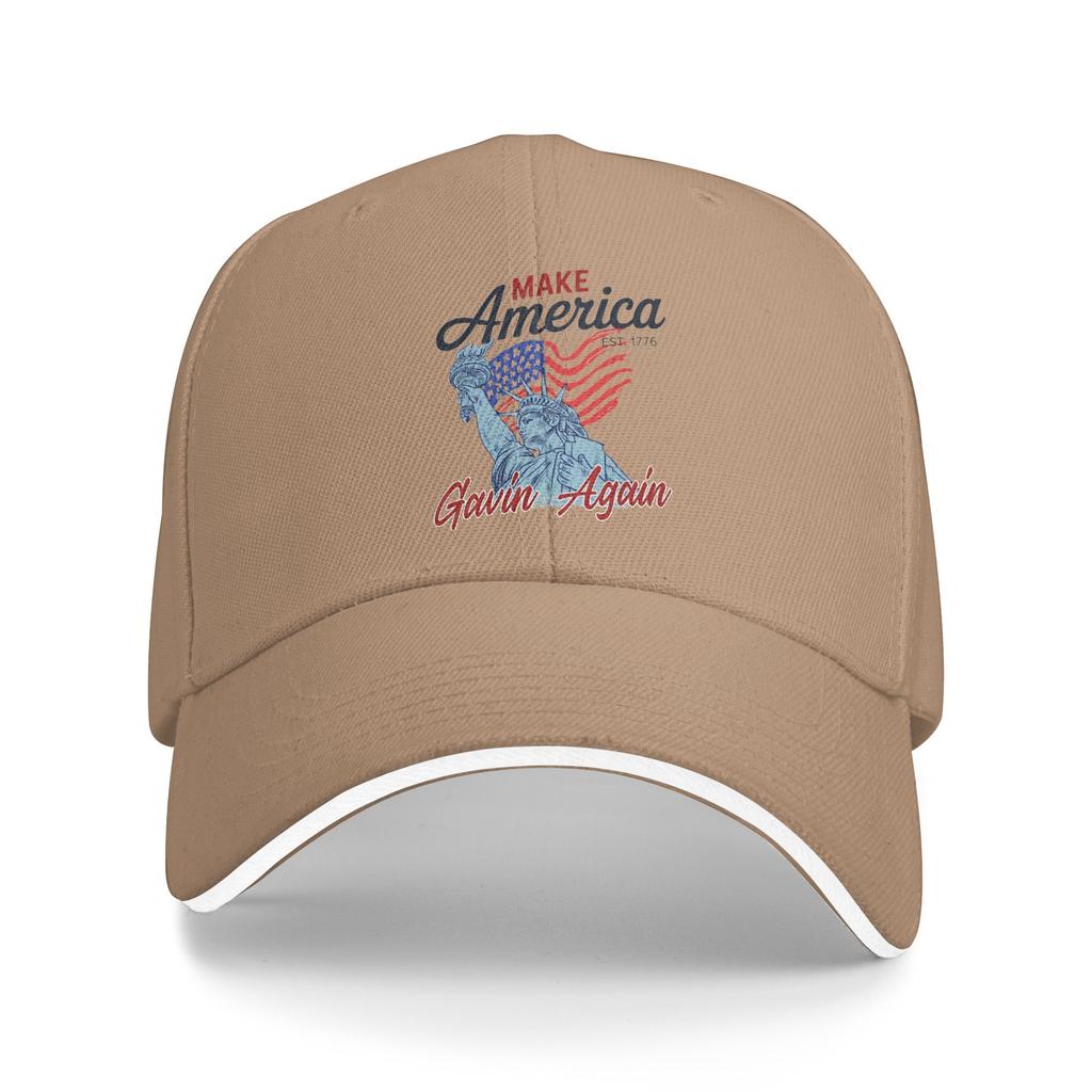 USA Make America Gavin Again Baseball Caps Retro Sandwich Hat for Men Women Adjustable Sun Hat Outdoor