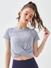 Cross-Wrap Bare-Feel Quick-Dry Short-Sleeve Yoga Crop Top