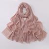 Versatile Solid Color Bamboo Yarn Headscarf With Rhinestones Malay Style Scarf