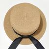 New summer straw hat encryption bow straw hat sun hat sun hat sun hat casual flat top hat versatile big eaves hat