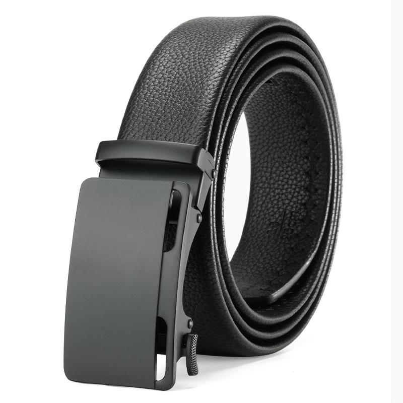 Men's Belt Genuine Leather Belt Young Man's Automatic Buckle Leather Belt Business Casual Belt Men