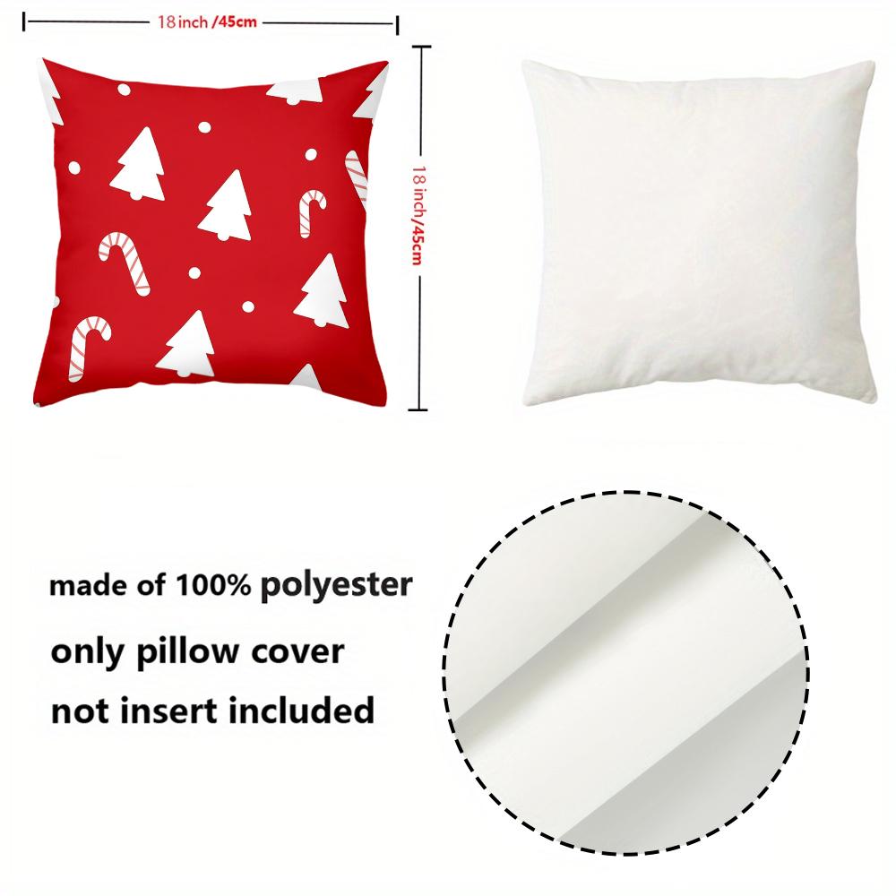 1 Pieces Christmas Red Pillows With Tree Candy Cane Polyester pillowcase, sofa decorative cushion cov Headboard Pillow