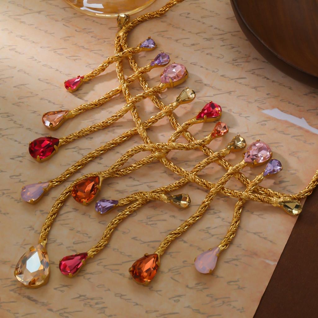 Mittelalterliche Vintage-Halskette im Retro-Stil mit Feuerwerksmotiv, glasiert, mit echtem Gold plattiert, hochwertige Verarbeitung, fortschrittliches Design