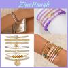 Bohemian Style Beaded Bracelet Set With Glass And Alloy For Women Gift Ideas