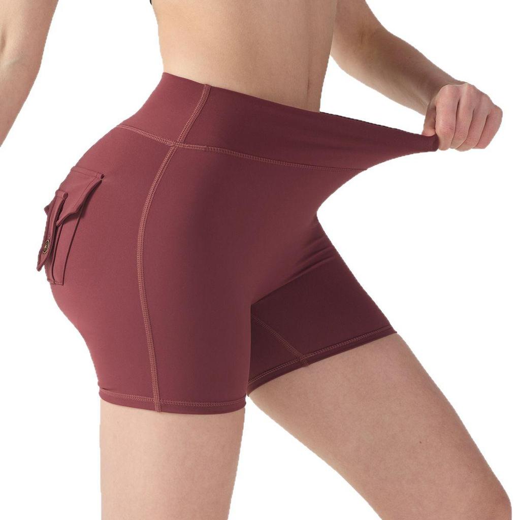 Hoge Taille Afslankende Yoga Cargo Shorts: Sneldrogende, Heupliftende, Hoge Elasticiteit Fitnesskleding