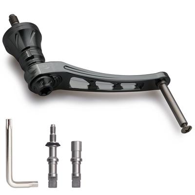 HEIGHTEN Adjustable Reel Handle for Daiwa and Shimano Arch Series Spinning Reels Type Dark Gray 55-60mm (No Knob) (Strengthened - (22STELLA/23AIRITY))