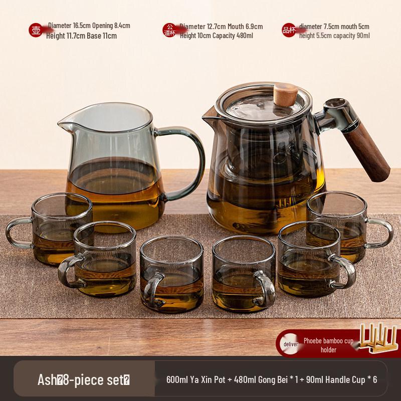 Light Luxury Chinese Style Thickened Glass Tea Set