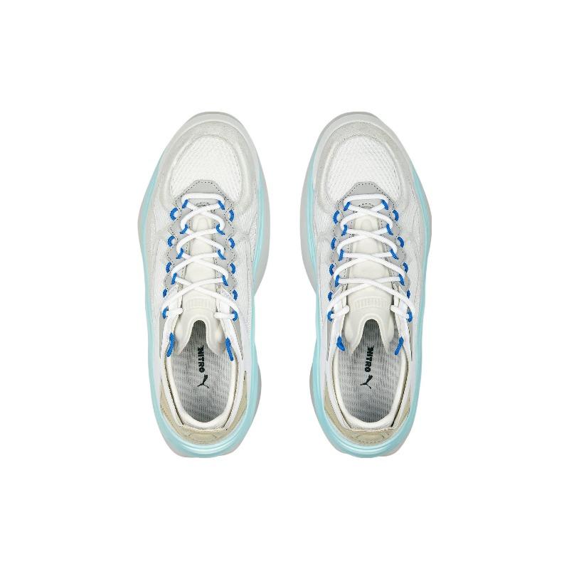 Puma Valiant Nitro Unnatural Unisex Low Top Running Shoes White Grey Blue 386718-01