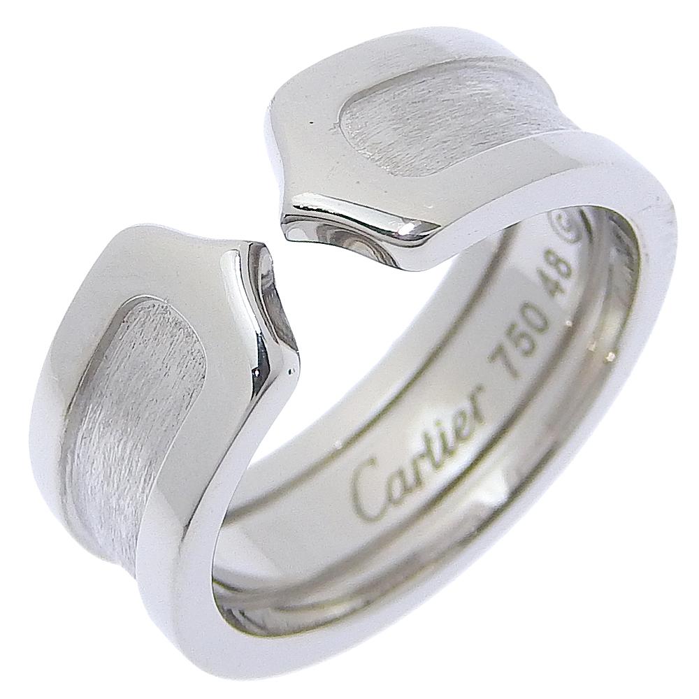 

CARTIER C2 Ring B40405 K18 white gold #4.3(US Size) 6.6g Women Used