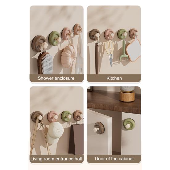 Suction Cup Hook Wall Mounted Hook Bag Key Hanger No Drilling Installation Heavy Duty Hanger for Kitchen Bathroom Bedroom
