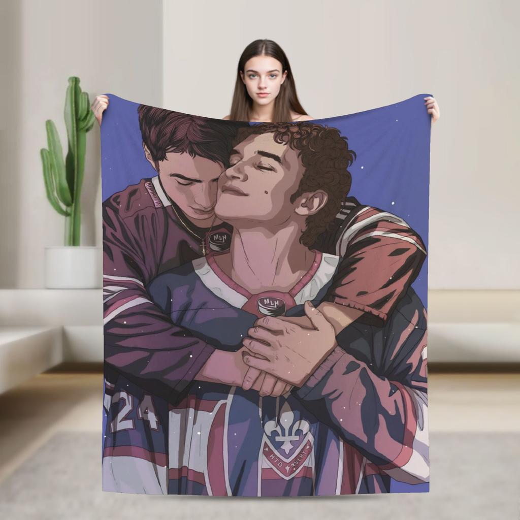 Heated Rivalry Knitted Blankets Cute Hollanov Flannel Throw Blankets Summer Air Conditioning Decoration Soft Warm Bedspreads