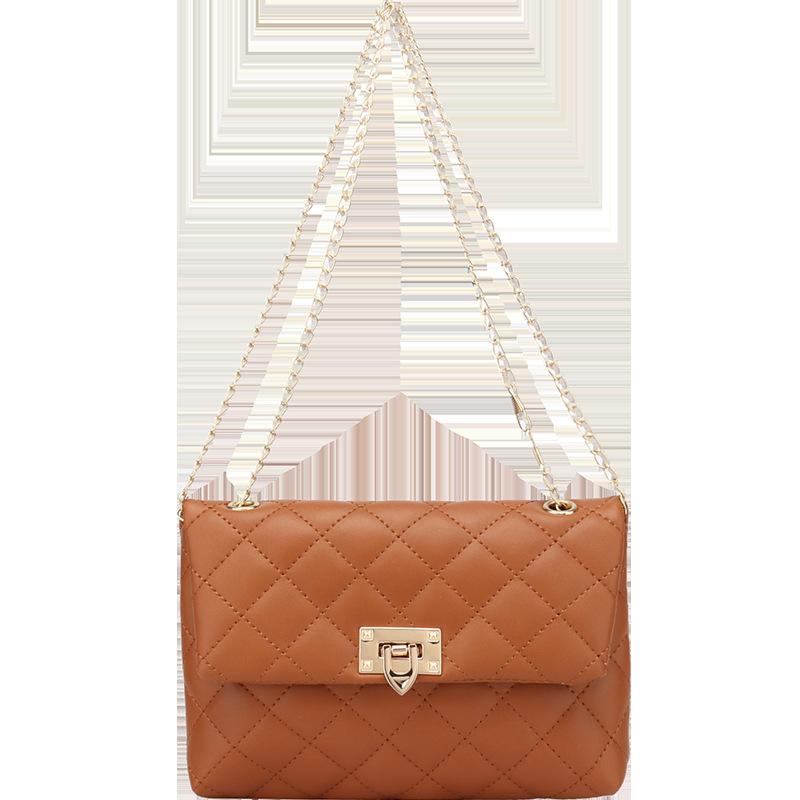 Literary and Fashionable Embroidered Rhombus Women's Bag, New Pointed Buckle Chain Single Shoulder Crossbody Clutch Bag